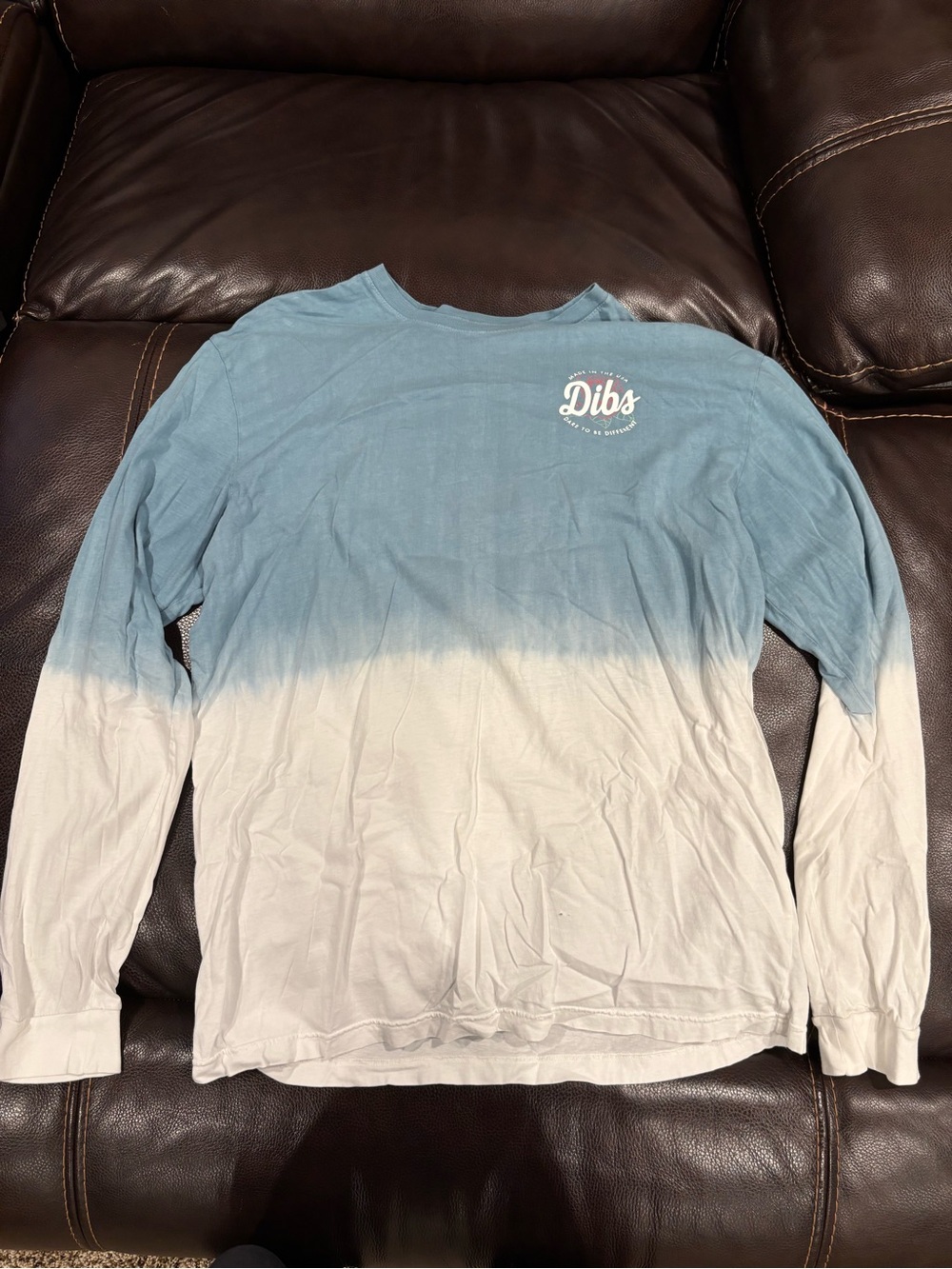 Dibs Two-Tone Blue & White Long Sleeve Tee